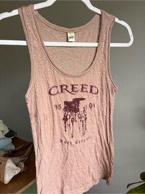 Rare Y2K grunge Kavio! Vintage Creed Graphic Tank Top sheer
